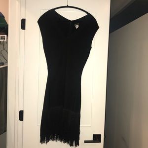 Venus bandage styled LBD with fringe bottom
